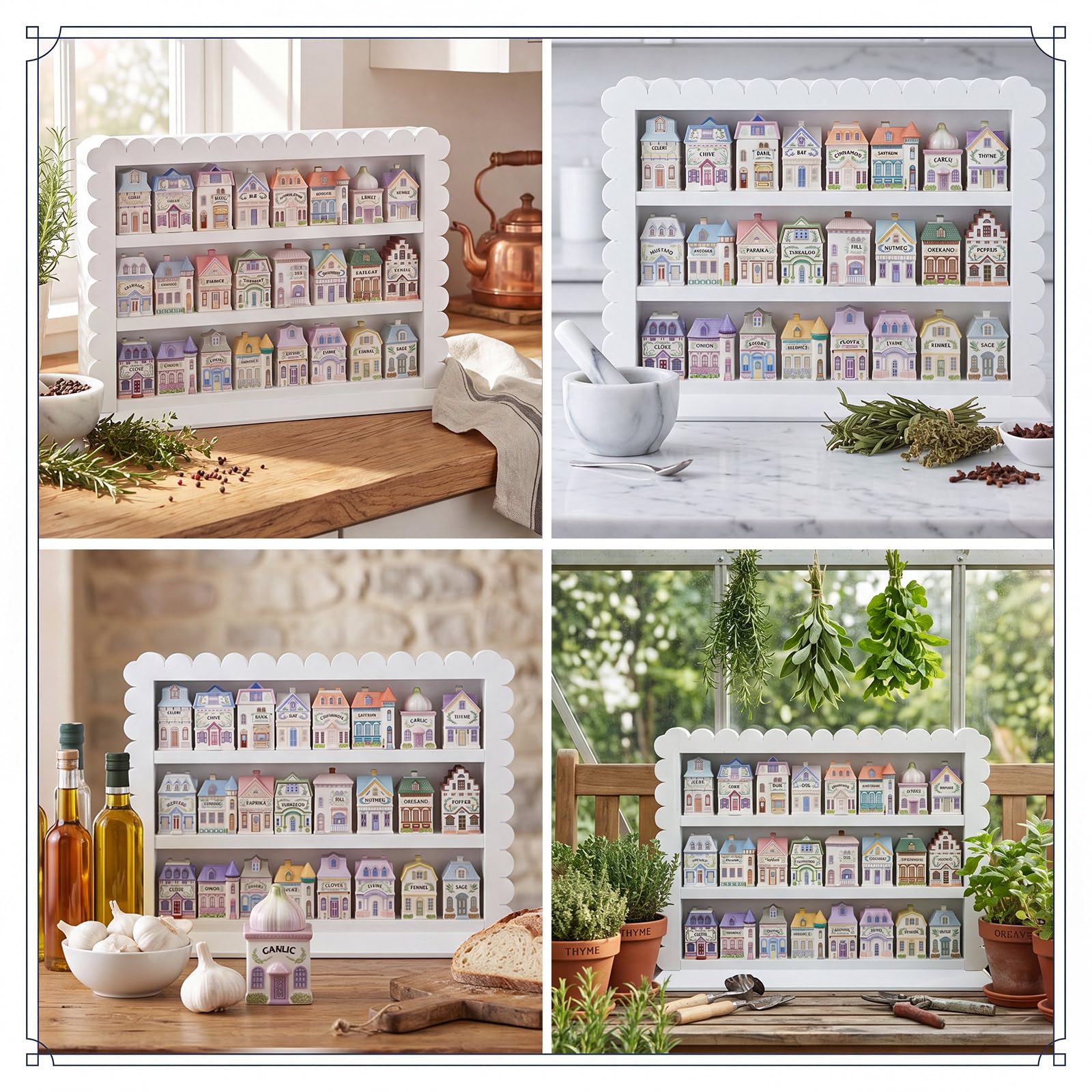 Amazon｜Chunfulヴィンテージスパイスラック木製ビレッジスタイル